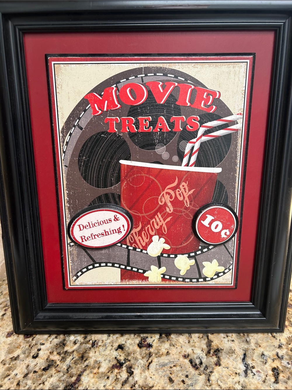 Kirkland Signature Red and Black Movie Treats Wall Art